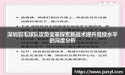 深圳羽毛球队攻势变革探索新战术提升竞技水平的深度分析
